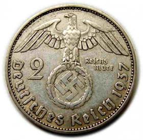 Obrazek 2 dla: 2 marki 1937 A Berlin Niemcy srebro