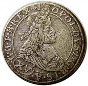 Obrazek dla: 15 krajcarów 1663 Leopold I Węgry Wiedeń