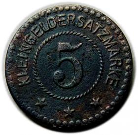 Obrazek dla: 5 fenigów 1918 Głuchołazy / Ziegenhals