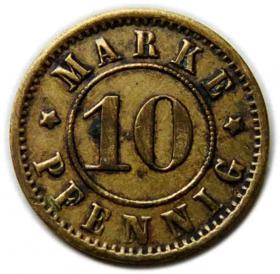 Obrazek dla: 10 fenigów 1874 Związek Spożywców Szklarska Poręba / Schreiberhau