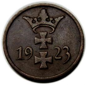 Obrazek 2 dla: 1 fenig 1923 Wolne Miasto Gdańsk
