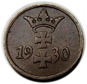 Obrazek 2 dla: 1 fenig 1930 Wolne Miasto Gdańsk