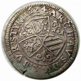 Obrazek 2 dla: 3 krajcary 1624 Ferdynand II Habsburg Austria Graz