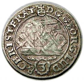 Obrazek dla: 3 krajcary 1657 Jerzy III, Ludwik IV, Christian, Księstwo Brzesko  Legnicko  Wołowskie, Brzeg