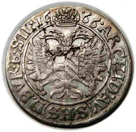 Obrazek 2 dla: 3 krajcary 1666 Leopold I Habsburg Śląsk Wrocław