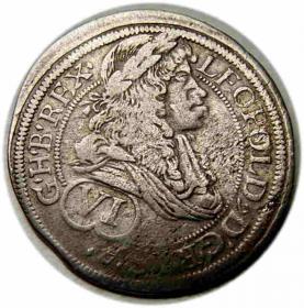 Obrazek dla: 6 krajcarów 1668 Leopold I Habsburg Austria Wiedeń