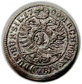 Obrazek 2 dla: 1 krajcar 1700 Leopold I Habsburg Śląsk Brzeg