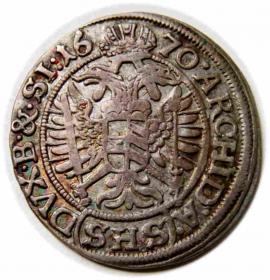 Obrazek 2 dla: 3 krajcary 1670 Leopold I Habsburg Wrocław