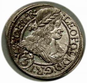 Obrazek dla: 3 krajcary 1667 Leopold I Habsburg Wrocław