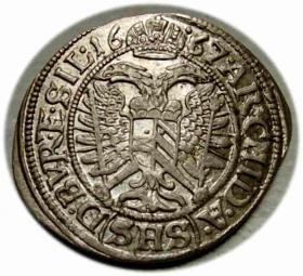 Obrazek 2 dla: 3 krajcary 1667 Leopold I Habsburg Wrocław