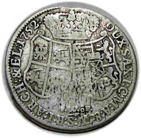 Obrazek 2 dla: 1/3 talara 1752 August III Drezno