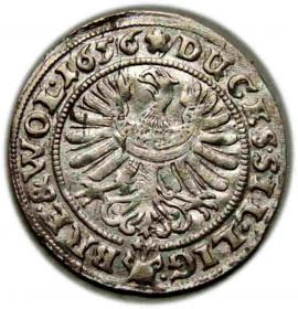 Obrazek 2 dla: 3 krajcary 1656 Jerzy III, Ludwik IV, Chrystian, Księstwo Brzesko  Legnicko  Wołowskie Brzeg