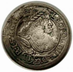 Obrazek dla: 6 krajcarów 1673 Leopold I Habsburg Wrocław