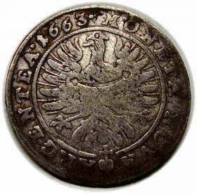 Obrazek 2 dla: 15 krajcarów 1663 Chrystian Wołowski Księstwo Brzesko  Legnicko  Wołowskie Brzeg