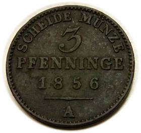 Obrazek dla: 3 fenigi 1856 Fryderyk Wilhelm IV Prusy Berlin
