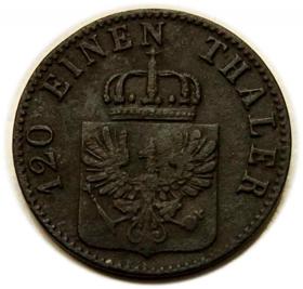 Obrazek 2 dla: 3 fenigi 1856 Fryderyk Wilhelm IV Prusy Berlin