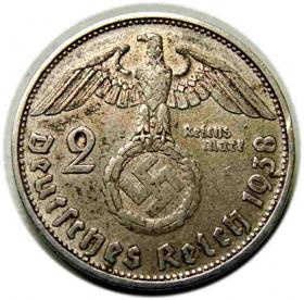 Obrazek 2 dla: 2 marki 1938 D Monachium Niemcy