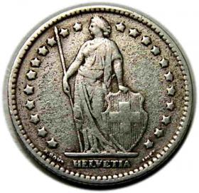Obrazek 2 dla: 1 frank 1920 Szwajcaria
