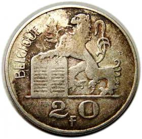 Obrazek 2 dla: 20 franków 1950 Belgia