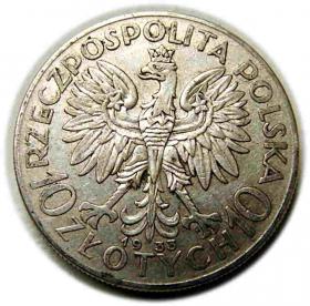 Obrazek 2 dla: 10 złotych 1933 Głowa Kobiety II RP Warszawa