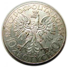Obrazek 2 dla: 10 złotych 1933 Głowa Kobiety II RP Warszawa