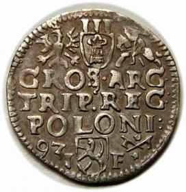 Obrazek 2 dla: Trojak 1593 Zygmunt III Waza Poznań