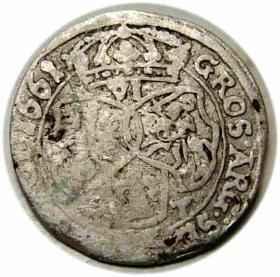 Obrazek 2 dla: Szóstak 1661 Jan Kazimierz Bydgoszcz