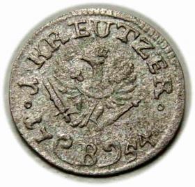 Obrazek 2 dla: 1 krajcar 1754 Fryderyk II Wielki Prusy Wrocław