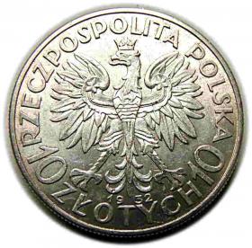Obrazek 2 dla: 10 złotych 1932 Głowa Kobiety II RP Londyn