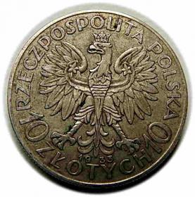 Obrazek 2 dla: 10 złotych 1933 Głowa Kobiety II RP Warszawa