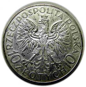 Obrazek 2 dla: 10 złotych 1933 Głowa Kobiety II RP Warszawa