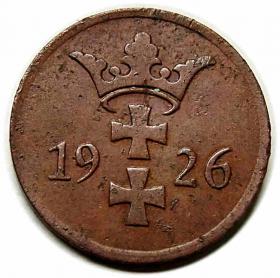 Obrazek 2 dla: 2 fenigi 1926 Wolne Miasto Gdańsk