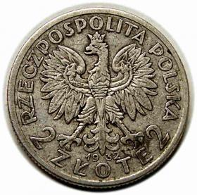 Obrazek 2 dla: 2 złote 1933 Głowa Kobiety II RP Warszawa