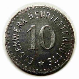 Obrazek 2 dla: 10 fenigów Przemków Primkenau Henriettenhutte