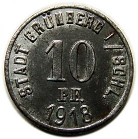 Obrazek 2 dla: 10 fenigów 1918 Zielona Góra Grunberg