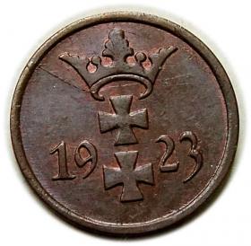 Obrazek 2 dla: 1 fenig 1923 Wolne Miasto Gdańsk