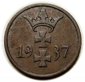 Obrazek dla: 1 fenig 1937 Wolne Miasto Gdańsk