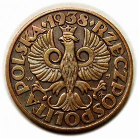 Obrazek 2 dla: 5 groszy 1938 II RP Warszawa