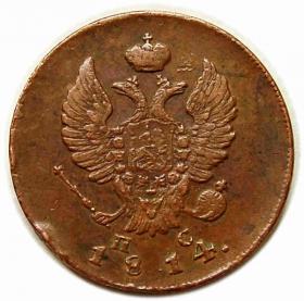 Obrazek 2 dla: 2 kopiejki 1814 Aleksander I Romanow Rosja Iżorsk