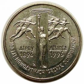 Obrazek dla: 2 złote 1995 100 Lat Nowożytnych Igrzysk Olimpijskich III RP Warszawa