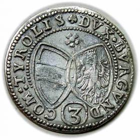 Obrazek 2 dla: 3 krajcary 1639 Ferdynand Karol Austria Hall