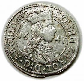 Obrazek dla: 3 krajcary 1647 Ferdynand Karol Austria Tyrol Hall