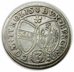 Obrazek 2 dla: 3 krajcary 1658 Ferdynand Karol Austria Tyrol Hall