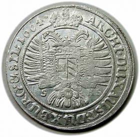 Obrazek 2 dla: 15 krajcarów 1664 Leopold I Habsburg Wrocław
