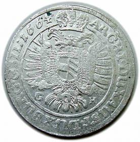 Obrazek 2 dla: 15 krajcarów 1664 Leopold I Habsburg Wrocław