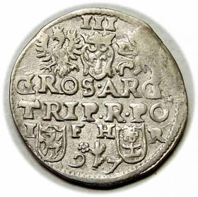 Obrazek 2 dla: Trojak 1597 Zygmunt III Waza Poznań