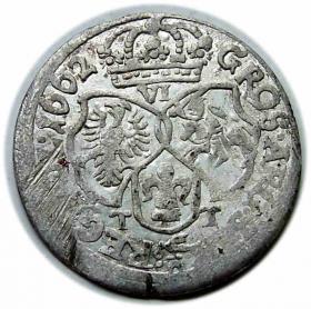 Obrazek 2 dla: Szóstak 1662 Jan Kazimierz Bydgoszcz