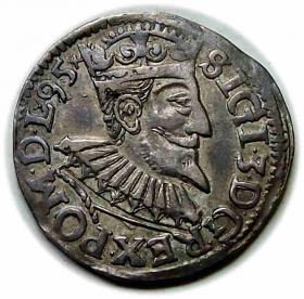 Obrazek dla: Trojak 1595 Zygmunt III Waza Wschowa