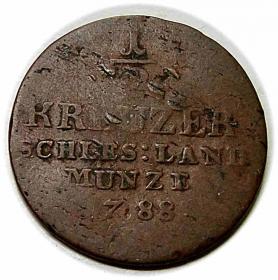 Obrazek dla: 1/2 krajcara 1788 Fryderyk Wilhelm II Wrocław