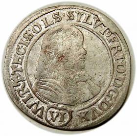 Obrazek dla: 6 krajcarów 1674 Sylwiusz Fryderyk Witemberski Księstwo Oleśnickie Oleśnica